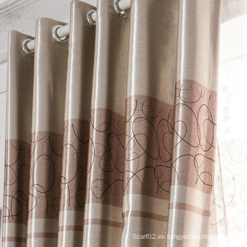 Cortina de tela de satén de poliéster cortina opaca cortina familiar